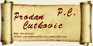 Prodan Ćutković vizit kartica